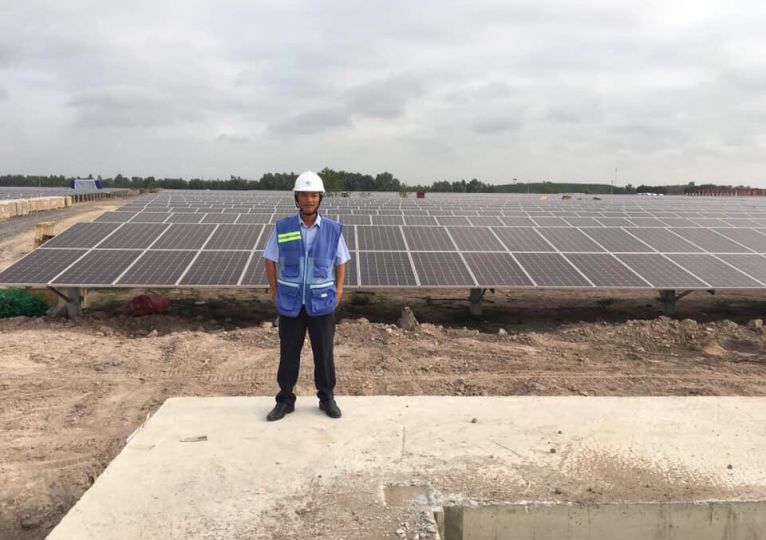 Thi công trình điện mặt trời tại Tây Ninh